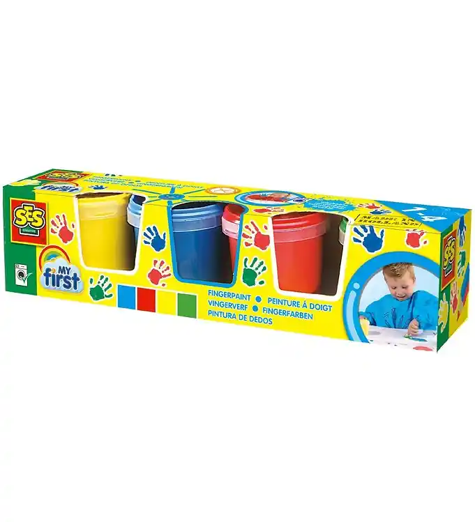 SES Creative Vingerverf - Mijn eerste Set - 4 Kleuren Hoge Kwaliteit