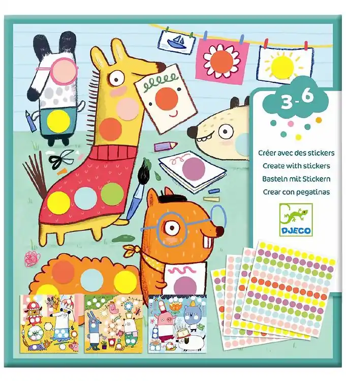 Djeco Creatiefset m. Stickers - Ronde Stippen Laatste Kans