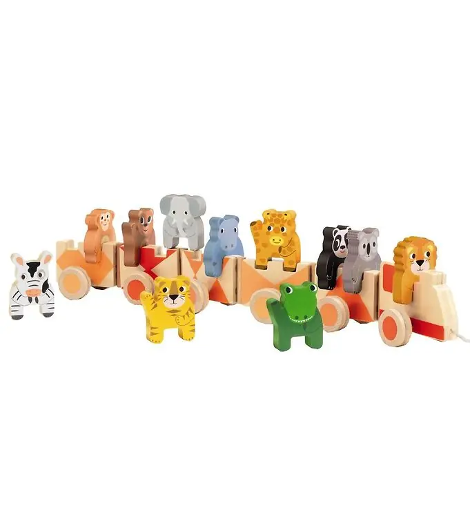 Djeco Activiteitstrein - 60 cm - Hout - Jungle Hete Deal