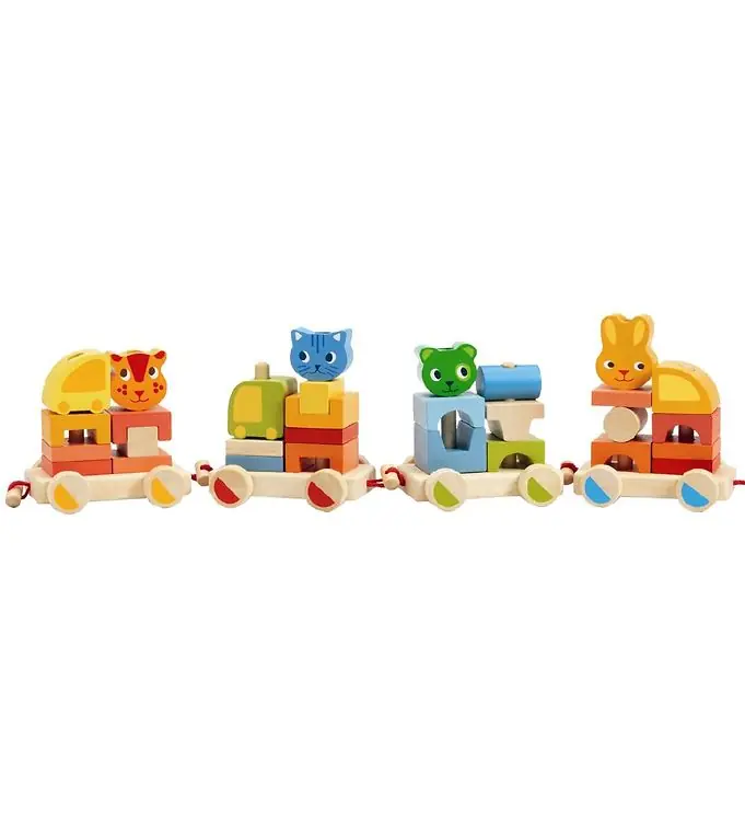 Djeco Activiteitstrein - 64 cm - 34 Onderdelen - Multicolour Favoriet