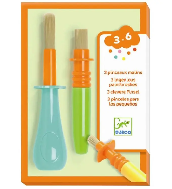 Djeco Verfkwasten - 3-pack - Kunststof Voordeelprijs