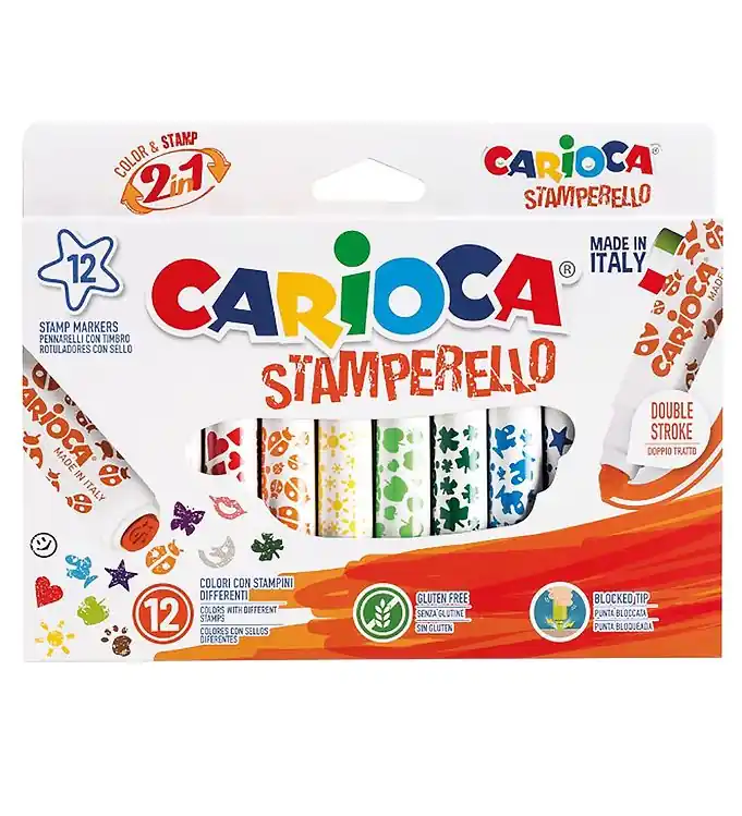 Gratis Retour Carioca Zuiger Markers - 12 stk - Multicolour