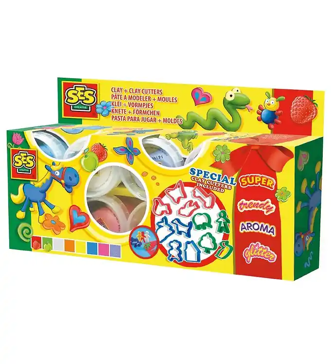 Direct Verzonden SES Creative Speelklei - 8 Kleuren m. Snijders/Geur/Glitter