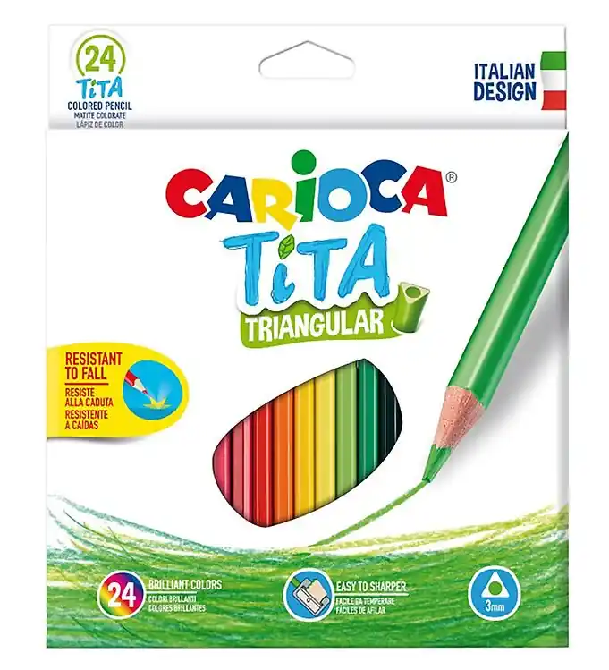 Carioca Kleurpotloden - Driehoekig - 24 stk - Multicolour Uitverkoop