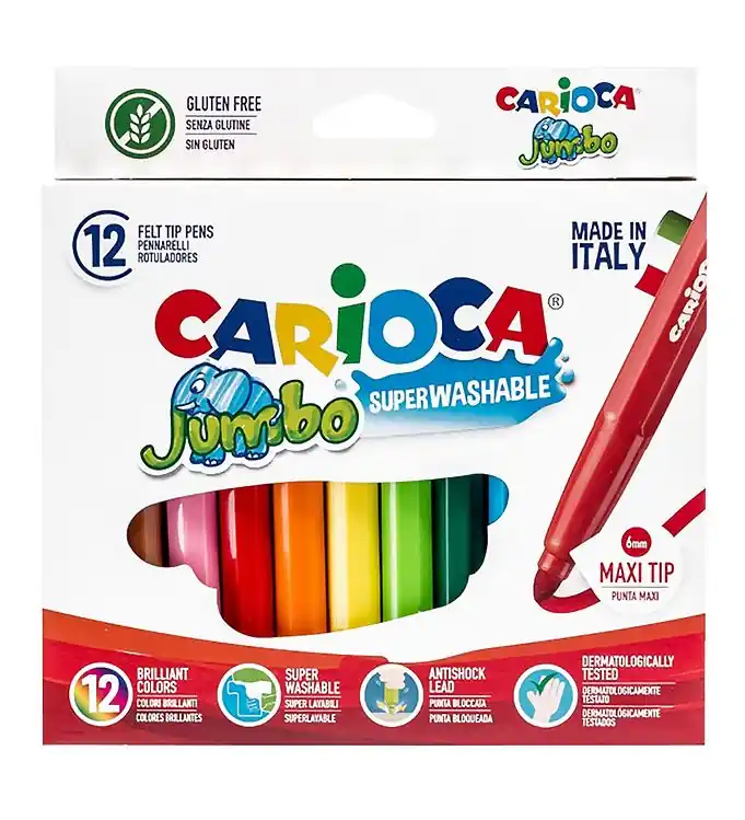 Carioca Maxi Tips Markers - 12 stk - Multicolour Veilige Betaling