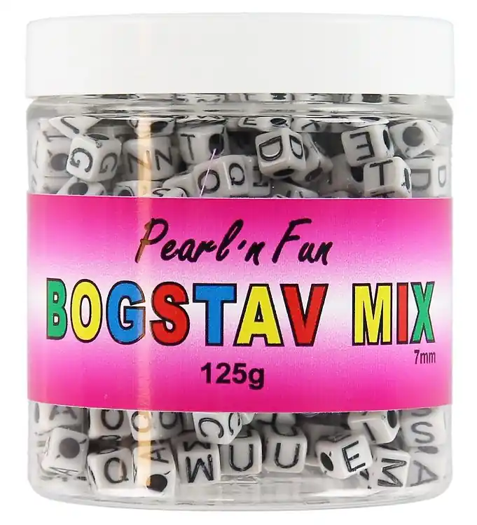 Pearl'n Fun Kralen - Letters - 125 gram - Zwart/Wit Superprijs