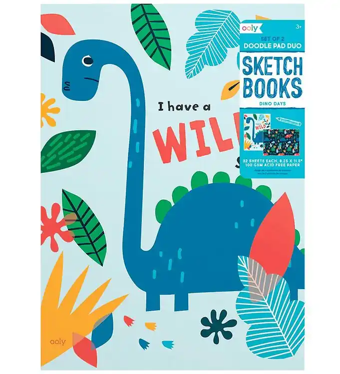 Beperkte Voorraad Ooly Schetsboek - 2-pack - Dino Dagen