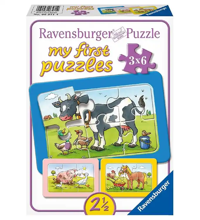 Ravensburger Puzzel - My First - 3x6 Bakstenen - Animal Friends Hoge Kwaliteit