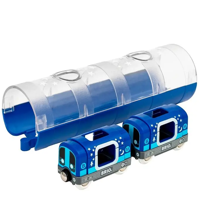 Direct Verzonden BRIO World Metro m. Tunnel - 3 Onderdelen - Lichtgevend 33970