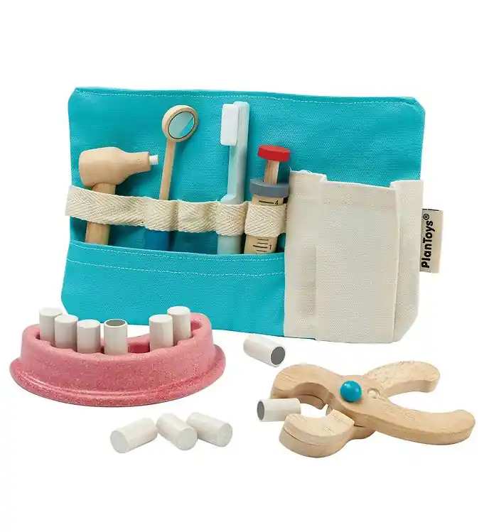 Aanbieding PlanToys Tandarts Set - Blauw
