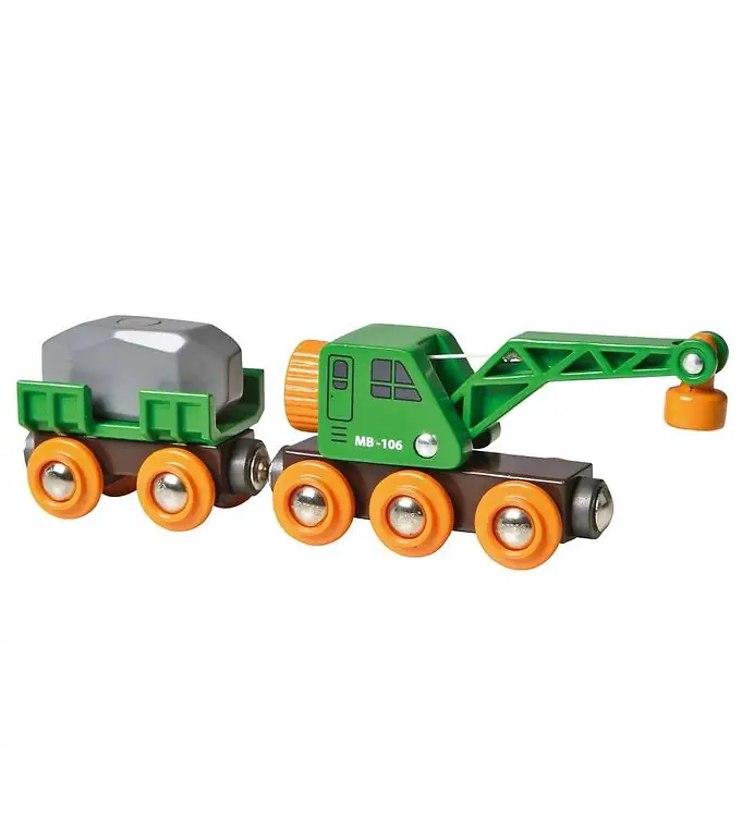 Beste Prijs BRIO World Treinwagon m. Kraan - Groen 33698