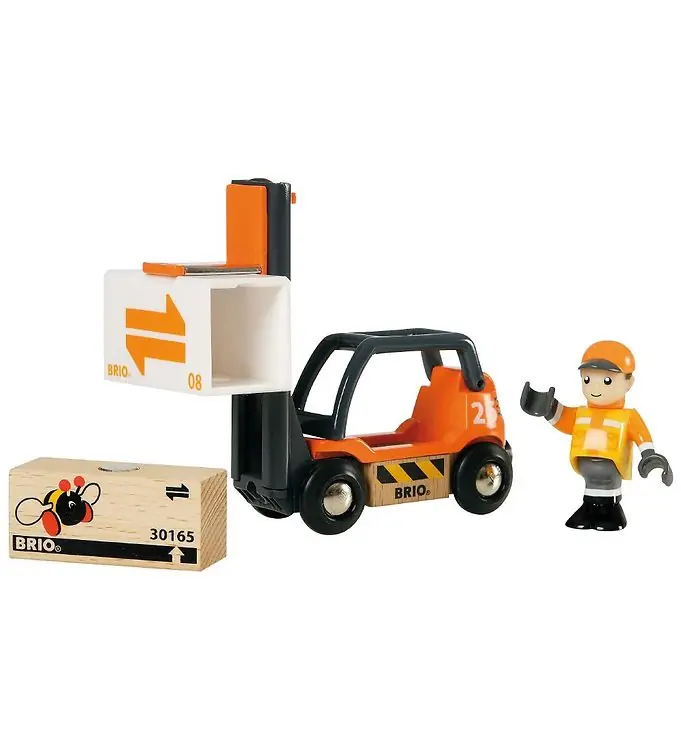BRIO World Heftruck m. Accessoires - 9 cm - Oranje/Zwart 33573 Laatste Kans