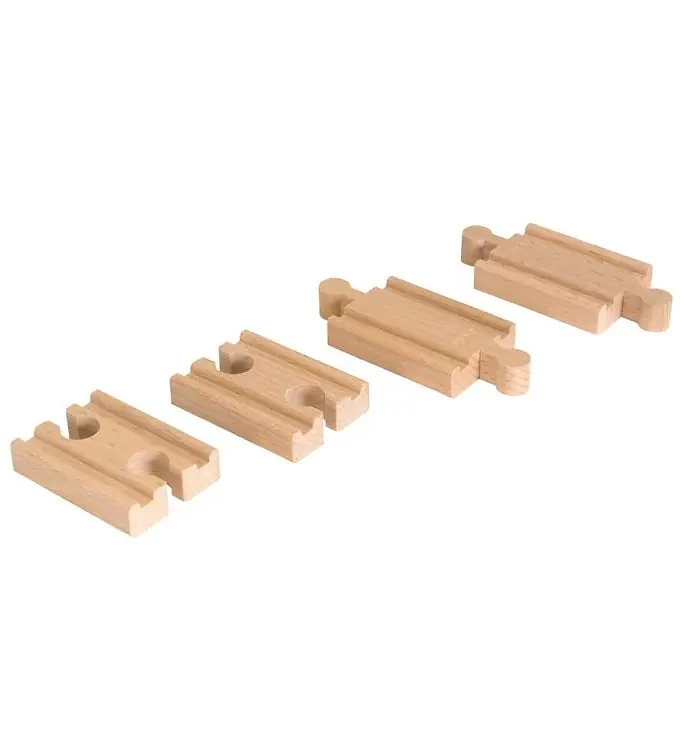 BRIO World Rechte rails - 4 Onderdelen - Mini - Hout 33393 Snelle Levering
