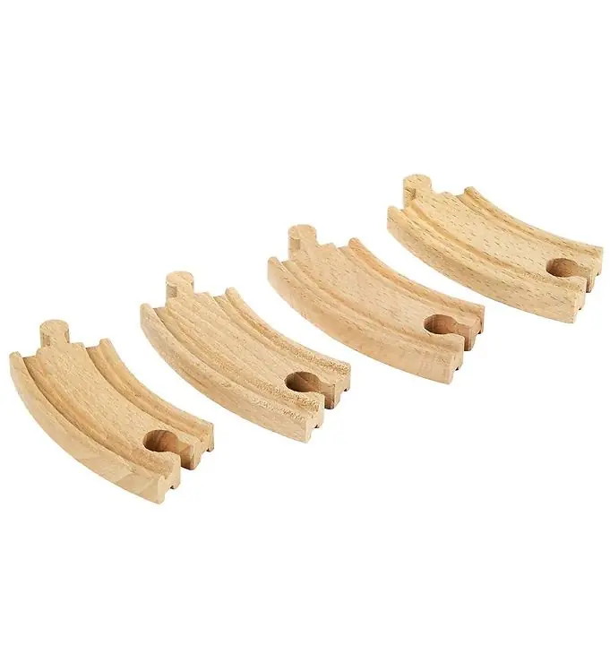 Rechtstreeks Van De Fabrikant BRIO World Gebogen rails - 4 Onderdelen - Kaart - Hout 33337