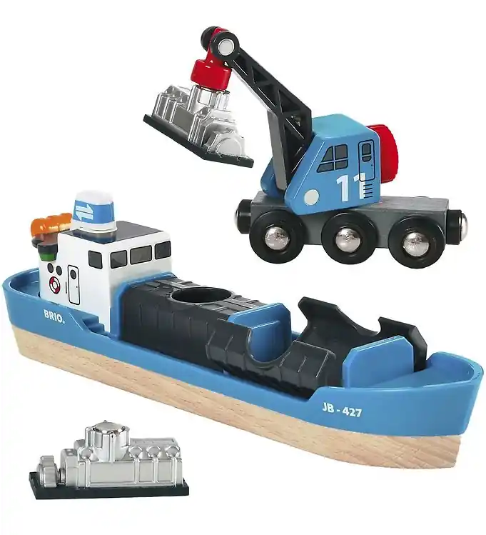 BRIO World Vrachtschip en kraan - Blauw 33534 Hete Deal