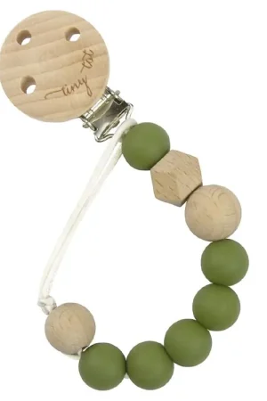 Gecertificeerd Tiny Tot Speenketting - Army Groen