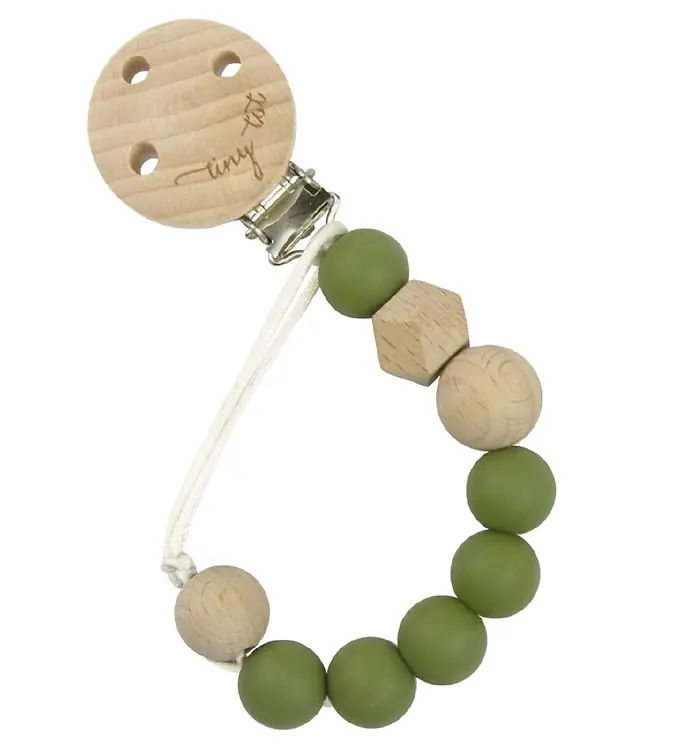 Gecertificeerd Tiny Tot Speenketting - Army Groen