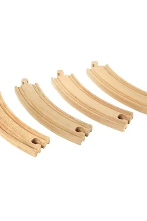 BRIO Gebogen rails - 4 Onderdelen - Lang - Hout 33342 Laatste Versie