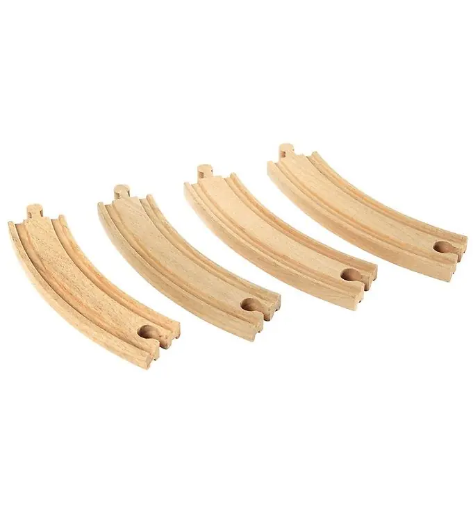 BRIO Gebogen rails - 4 Onderdelen - Lang - Hout 33342 Laatste Versie