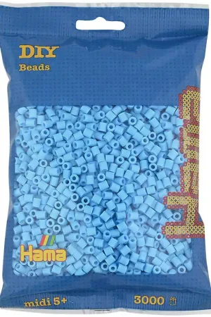 Actieprijs Hama Midi Kralen - 3000 st. - 46 Pastel Blauw