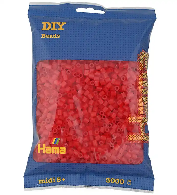 Beperkte Voorraad Hama Midi Kralen - 3000 st. - 13 Transparant Rood