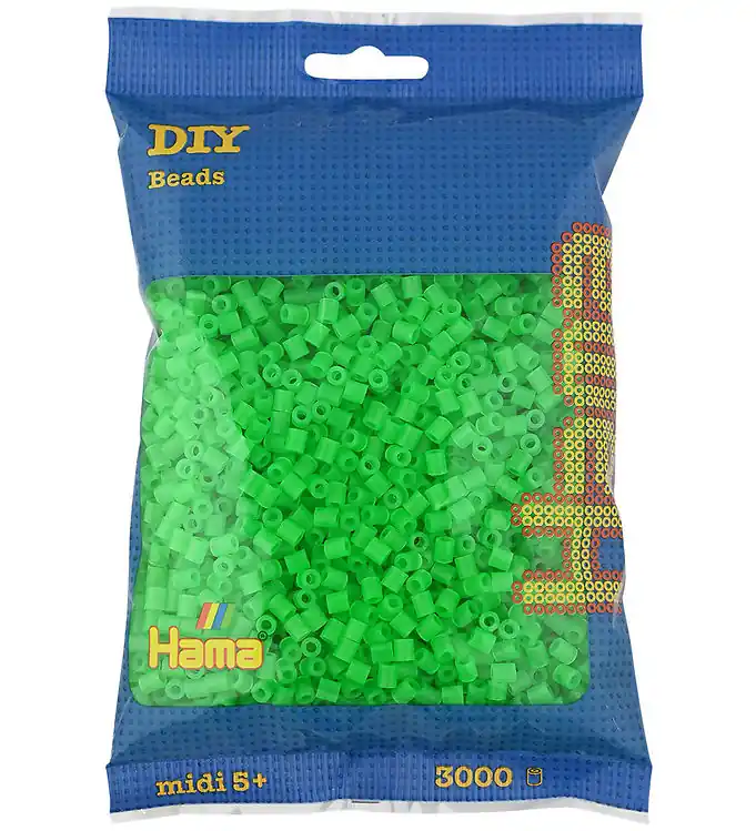 Nieuw Hama Midi Kralen - 3000 st. - 37 Neon Groen