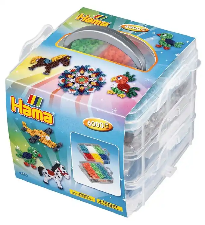Hete Deal Hama Midi Kralenbox - 13x15x15 - 6000 st. + 3 Kralen Mallen