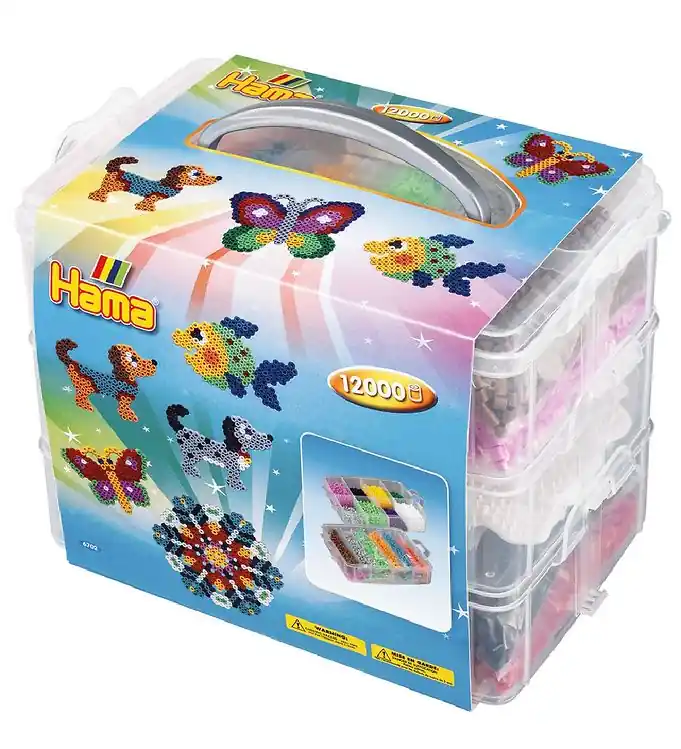 Hama Midi Kralenbox - 22x15x19 - 12.000 st. + 3 Kralen Mallen Beperkte Voorraad