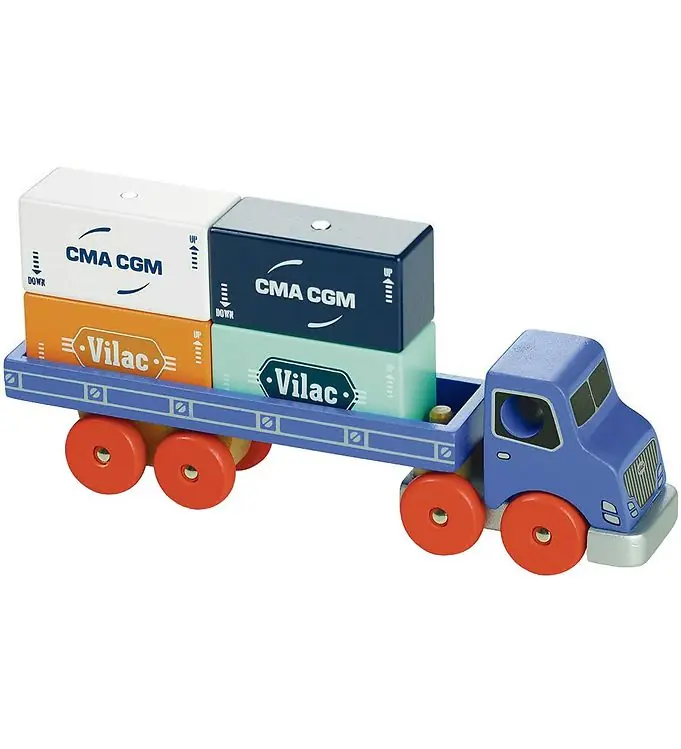 Actieprijs Vilac Containervrachtwagen - 23,5 cm - Blauw