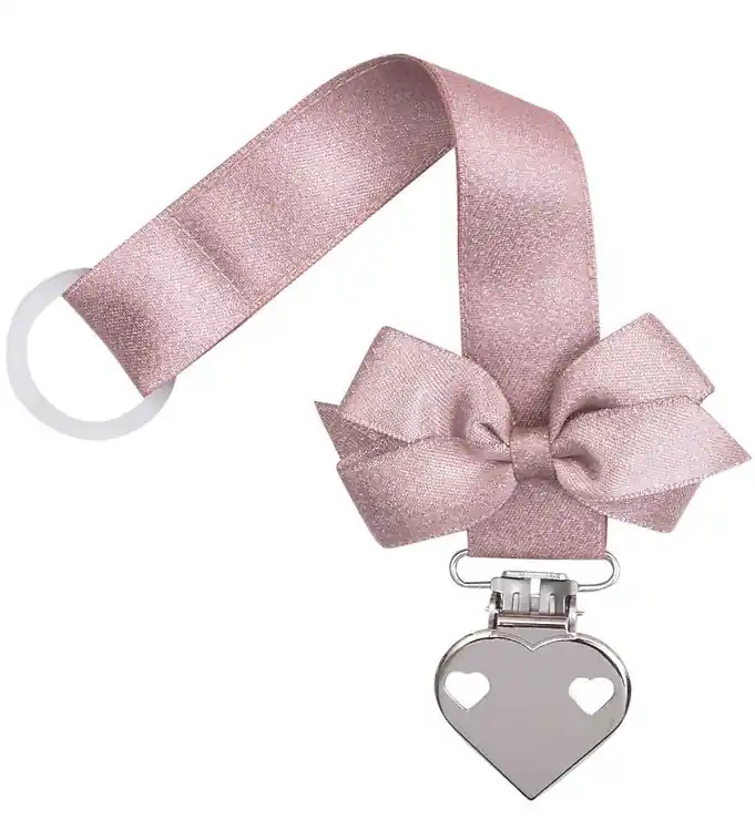 Little Wonders Speenketting - Dusty Roze Glitter m. Vlinderdas/H Express Levering