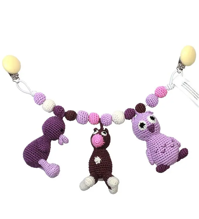 NatureZoo Kinderwagenspanner - Uil/Koets/Eend - Paars/Lavendel Goedkoop