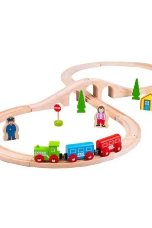 Weekendaanbieding Bigjigs Houten Treinset, 26dlg.