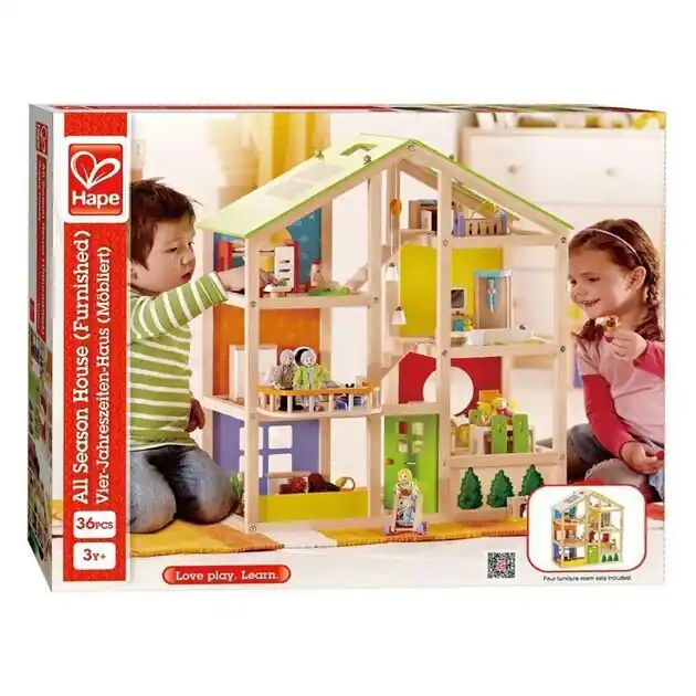 Hape Houten 4 Seizoenen Poppenhuis Met Meubels Populair
