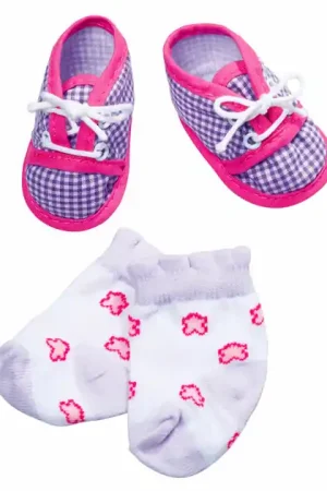 New Born Baby Sokken & Schoentjes met Ruitjes Exclusieve Aanbieding