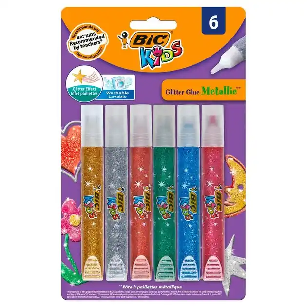 BIC Kids Glitterlijm Metallic, 6st. Korting
