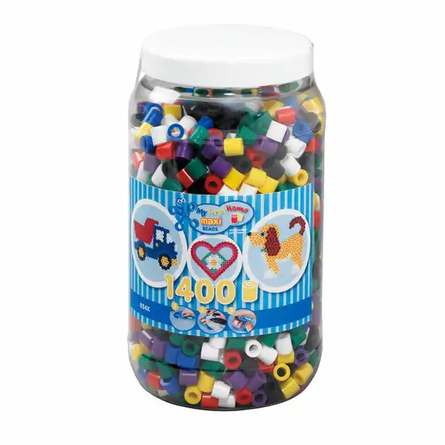Hama Maxi Strijkkralen in Pot - Mix Standaard (00), 1400st. Betrouwbaar