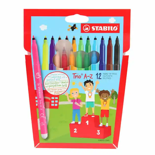 STABILO Trio A-Z - Viltstift - Set Met 12 Stuks Gecertificeerd