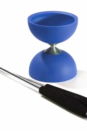 Rubber Diabolo met Aluminium Stokken - Donkerblauw Dagaanbieding