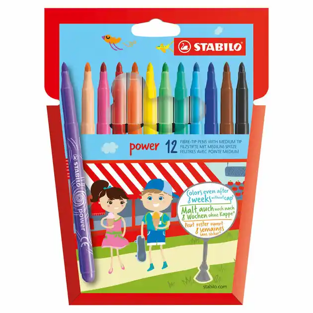 STABILO power - Viltstift - Set Met 12 Stuks Lage Kosten