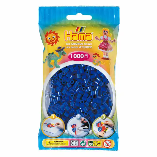 Hama Midi Strijkkralen - Donkerblauw (08), 1000st. Gratis Retour