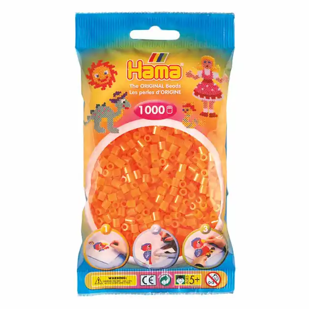 Hama Midi Strijkkralen - Oranje Neon (038), 1000st. Premium