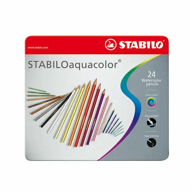 Meest Verkocht STABILO Aquacolor - Aquarel Kleurpotlood - Metalen Set 24 St.
