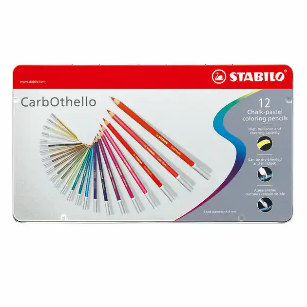Must-Have STABILO CarbOthello - Kalkpastel Kleurpotlood - Metalen Set 12 St.