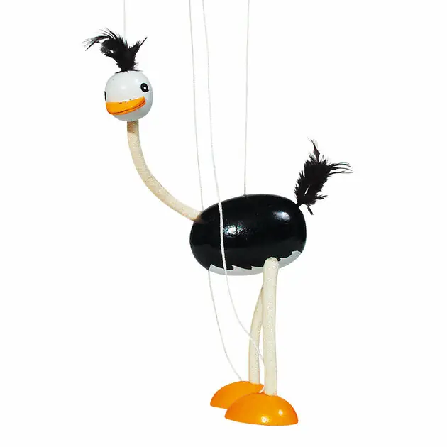 Goki Houten Marionette Struisvogel Finale Uitverkoop