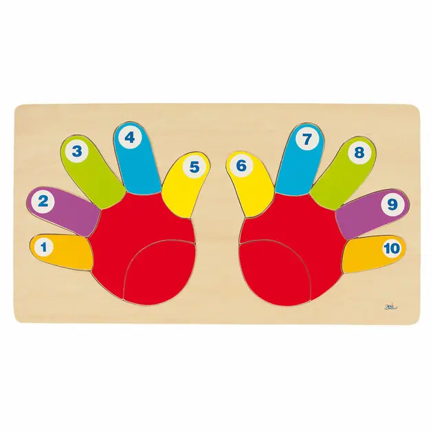 Goki Houten Telpuzzel Hand, 14st. Fabrieksprijs