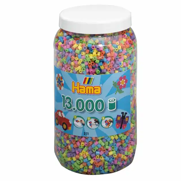 Hete Deal Hama Midi Strijkkralen in Pot - Pastelmix (050), 13.000st.