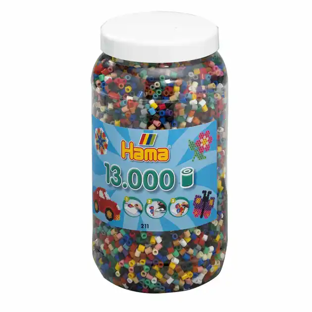 Superprijs Hama Midi Strijkkralen in Pot - Mix (067), 13.000st.