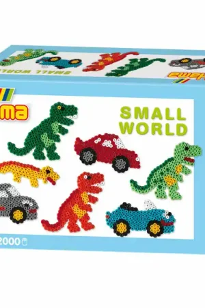 Actieprijs Hama Midi Strijkkralenset - Dino en Auto, 2000st.