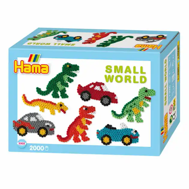 Actieprijs Hama Midi Strijkkralenset - Dino en Auto, 2000st.