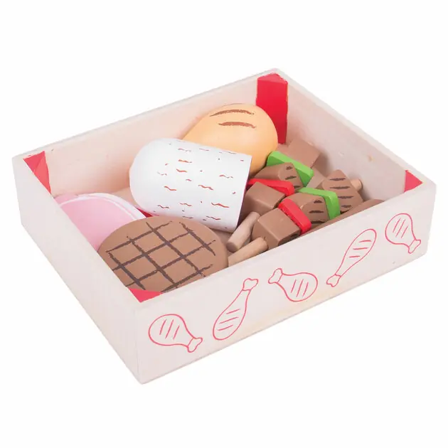 Bigjigs Houten Kistje met Vleeswaren, 9 dlg. Betrouwbaar